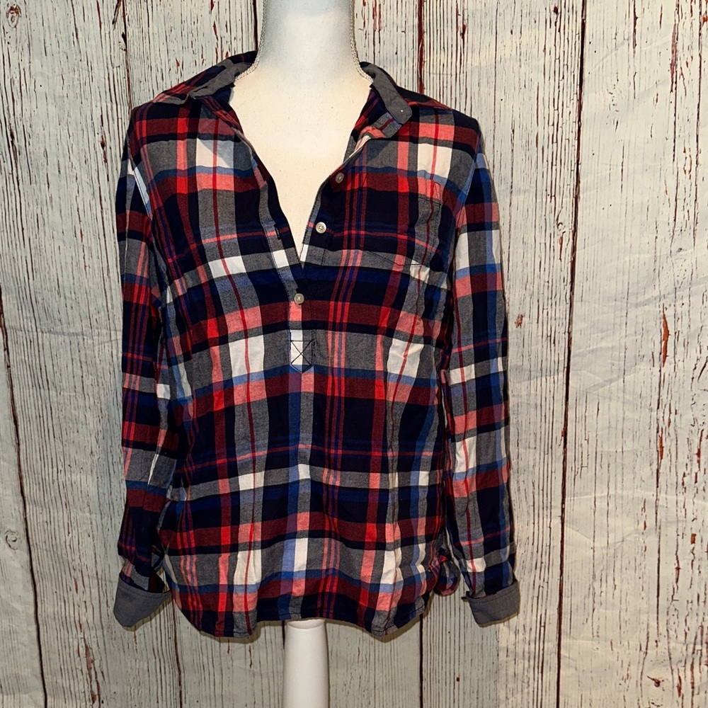 Tommy Hilfiger Red and Blue Plaid Top